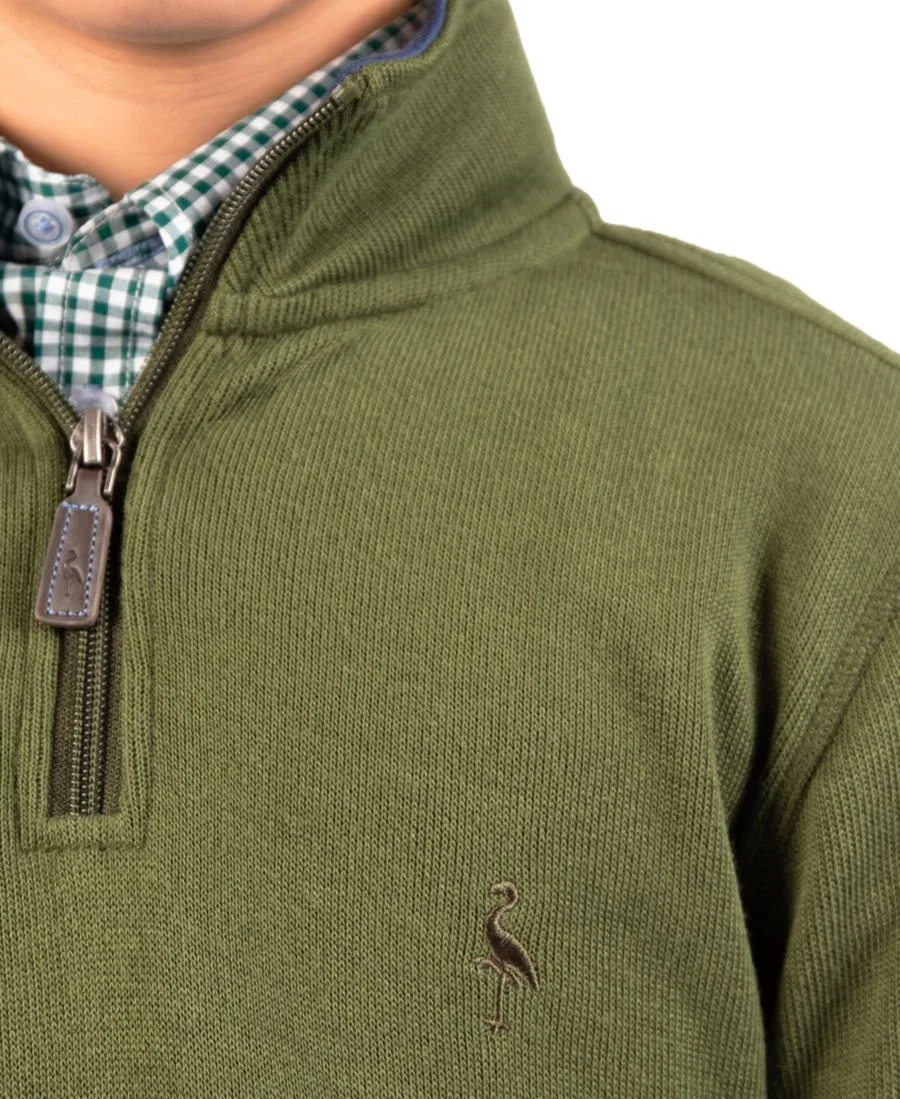 Свитшот с четвертью молнии French Rib Quarter Zip Tailorbyrd, Army Green — фото 4