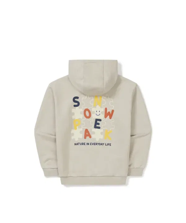 Худи детское с графическим принтом, S24FKFHD80 Snowpeak Apparel Kids, светло-бежевый — фото 3