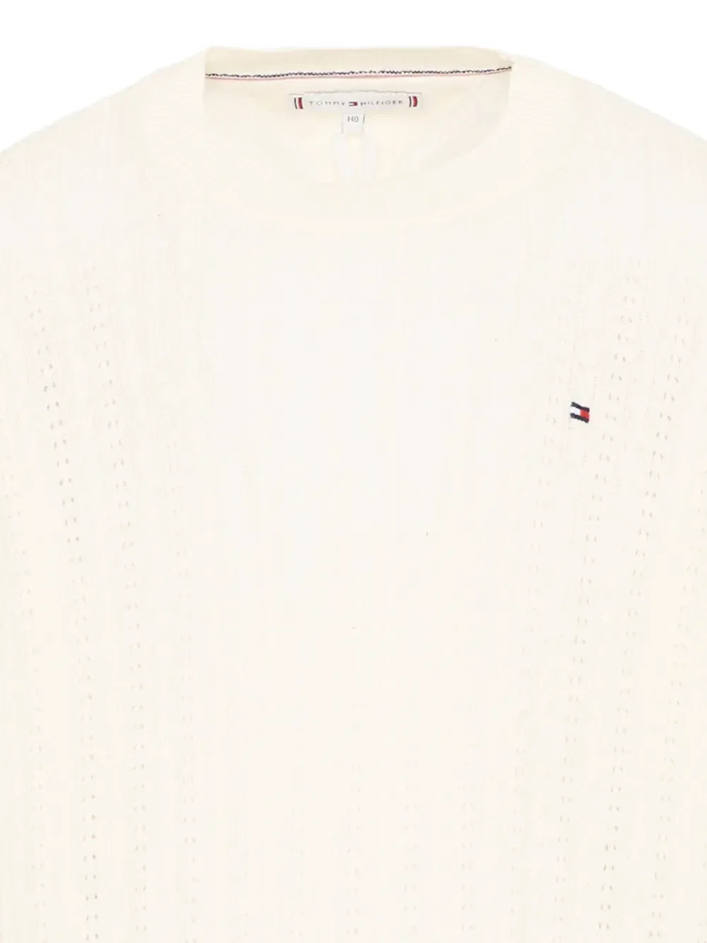 Свитер из ажурной вязки Tommy Hilfiger Junior, бежевый — фото 3