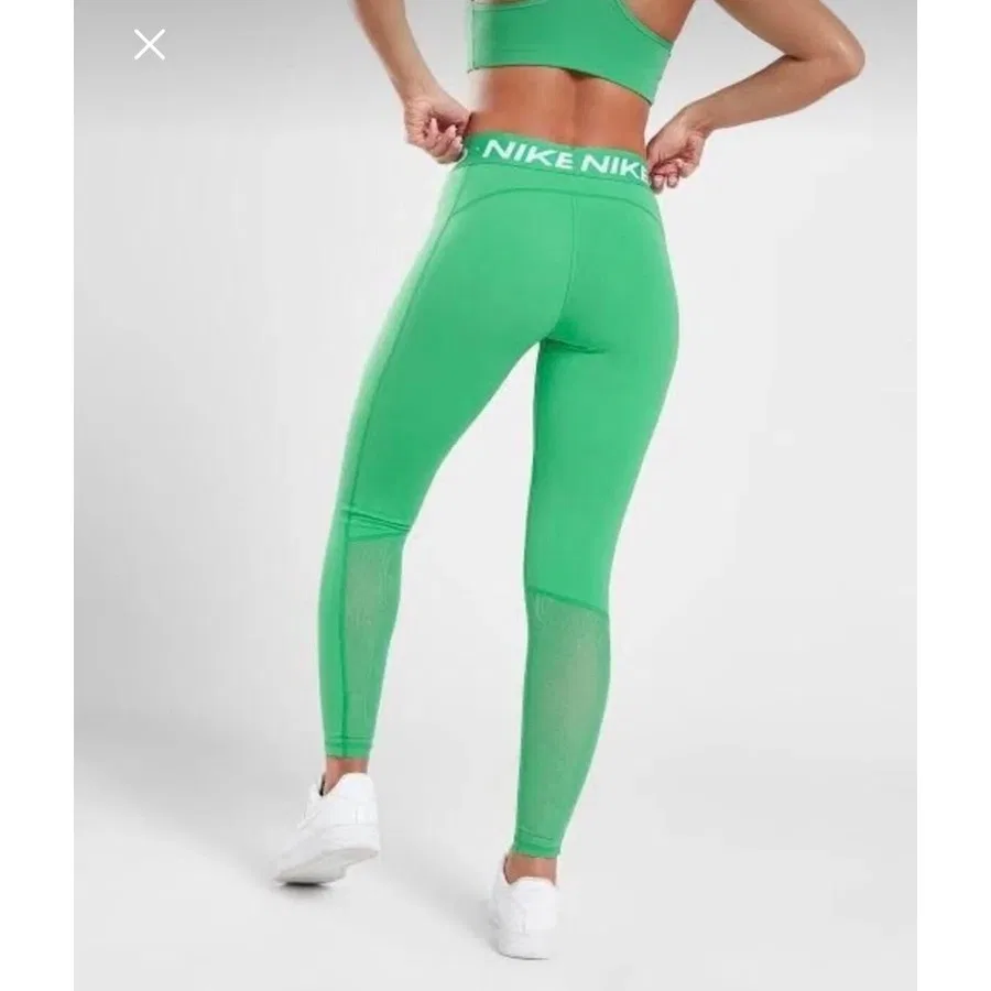 Спортивные леггинсы с высокой посадкой и сетчатыми вставками, Pro Normal Belli, Nike, Зеленый — фото 3