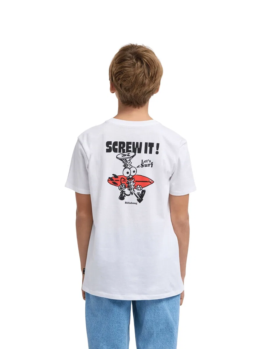 Футболка BILLABONG «Screw It» белого цвета — фото 2