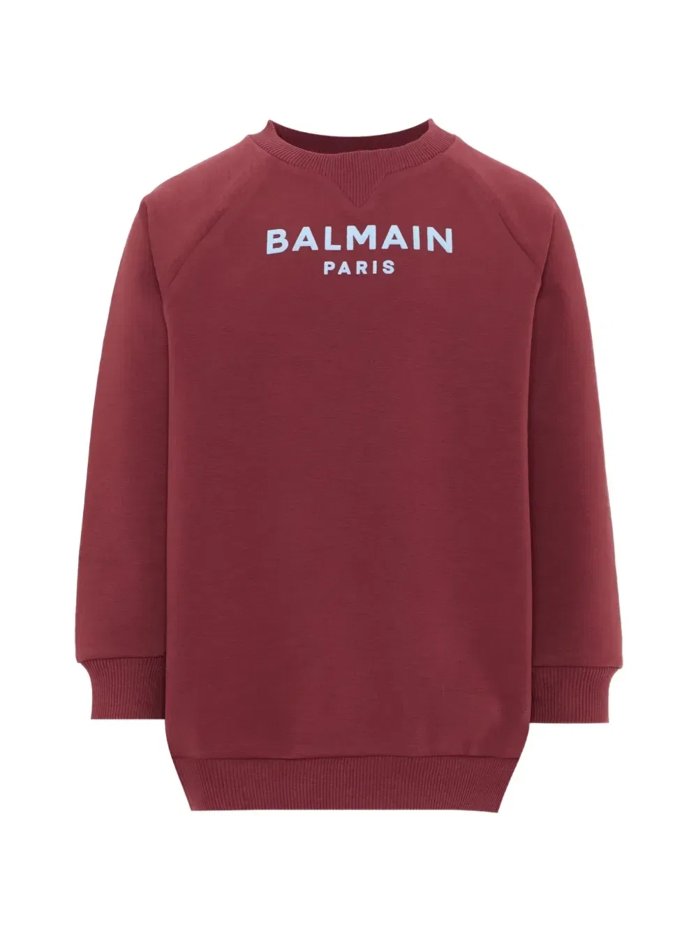 Свитшот с логотипом-принтом Balmain Kids, красный
