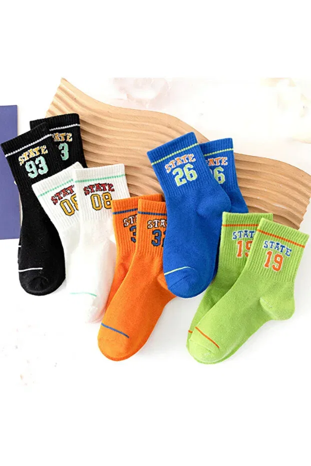 Детские носки для новорожденных хлопковые 5 пар Hobins Sportswear & Company, Multicolor