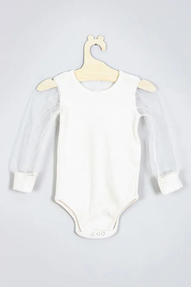 Детское боди с длинным рукавом Adabebek, White