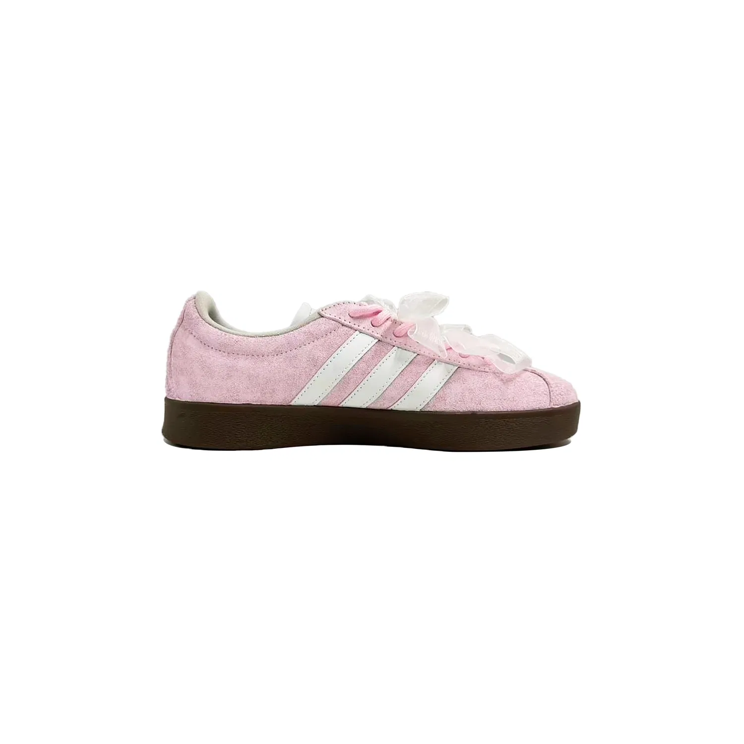 Кеды для девочек с розовым верхом и белыми полосками VL Court 2.0 German Army Trainers, Adidas Neo, Pink/White — фото 3