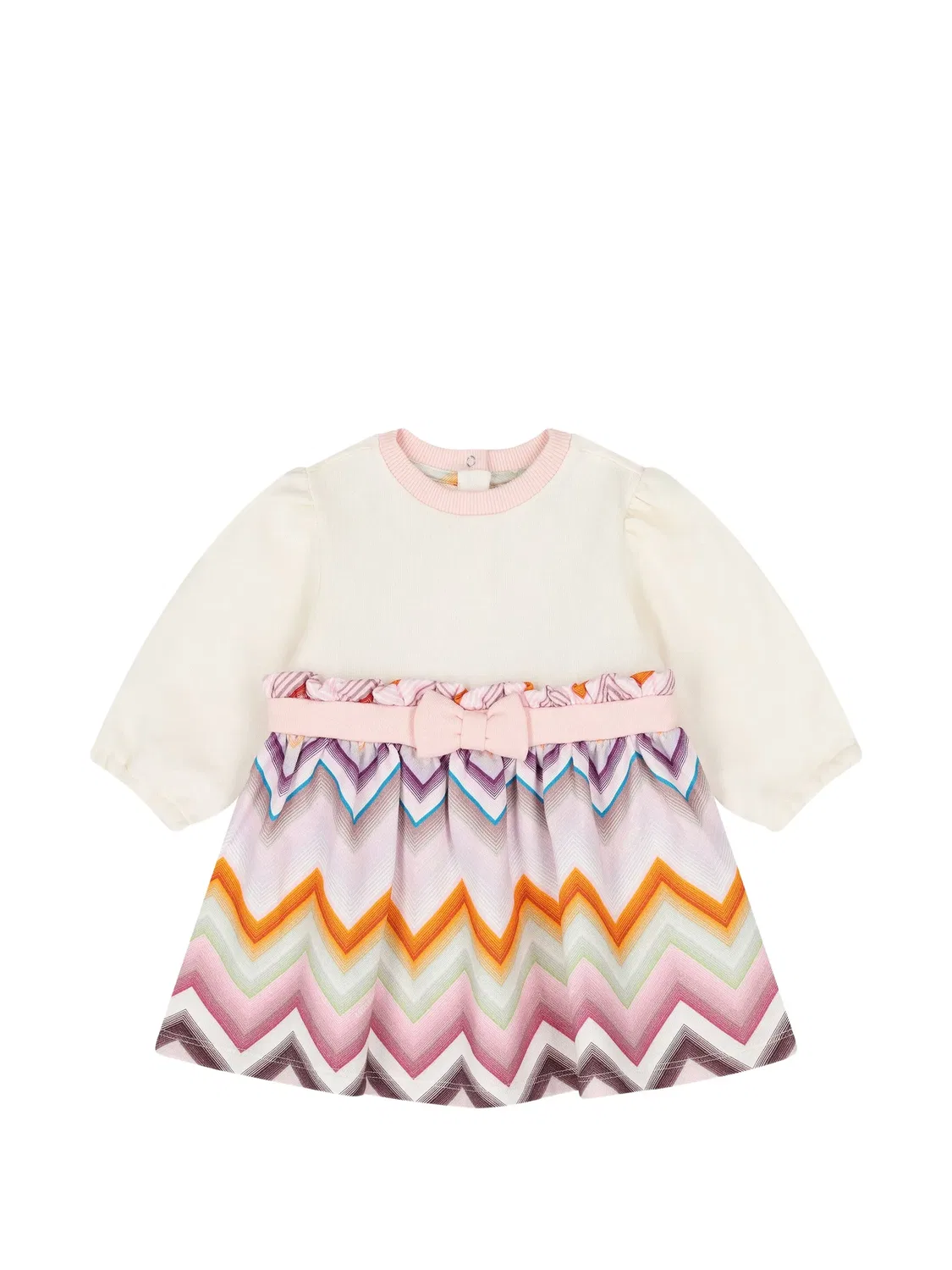 Платье с узором зигзаг Missoni Kids, нейтральные цвета