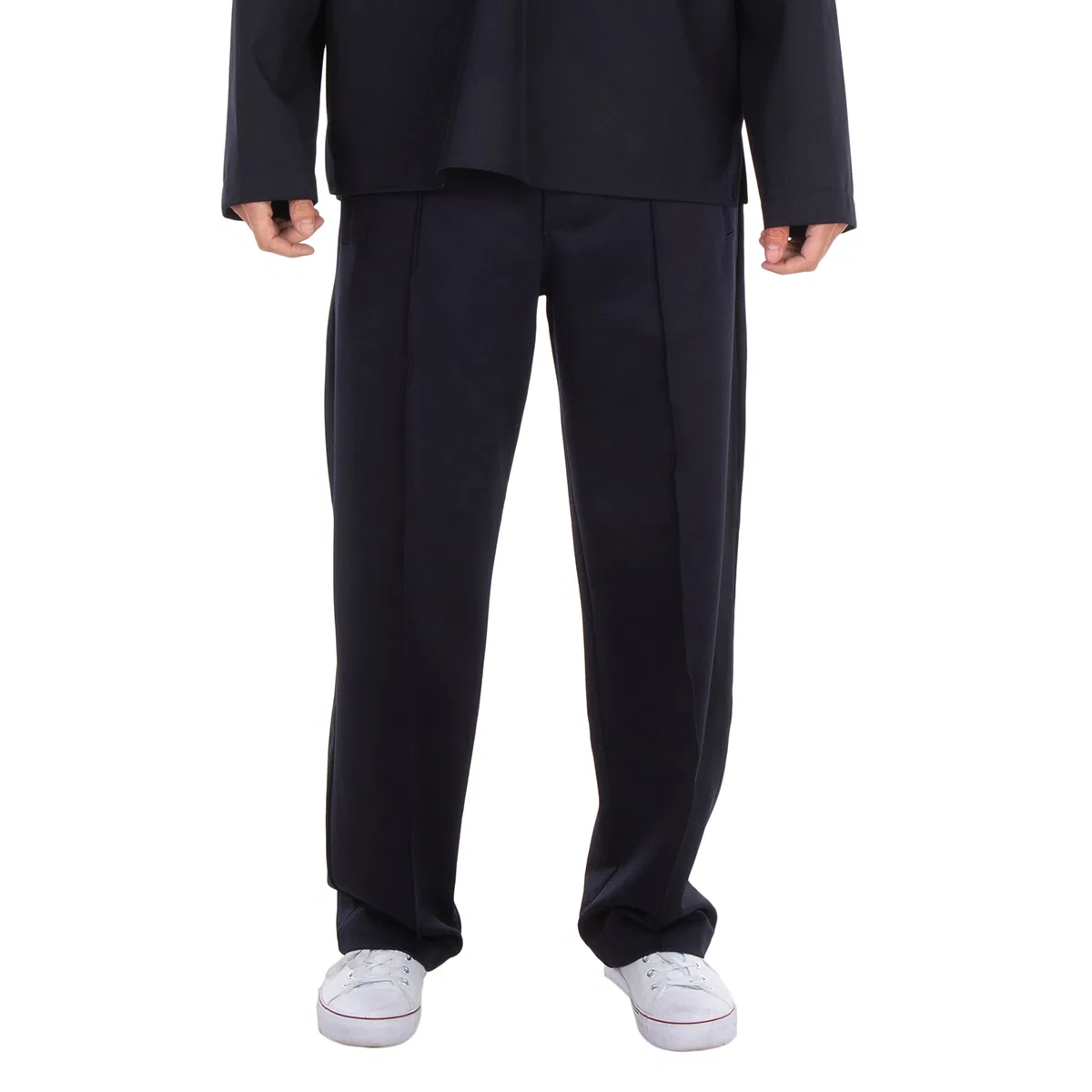Брюки из шерстяной ткани с диагональным переплетением Wool-Blend Cloth Trousers Emporio Armani, Blu Navy