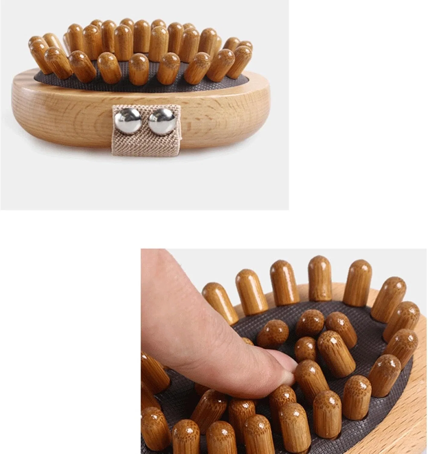 Массажная щетка из дерева с воздушной подушкой, 11x8x3 см, B Generisch — фото 3