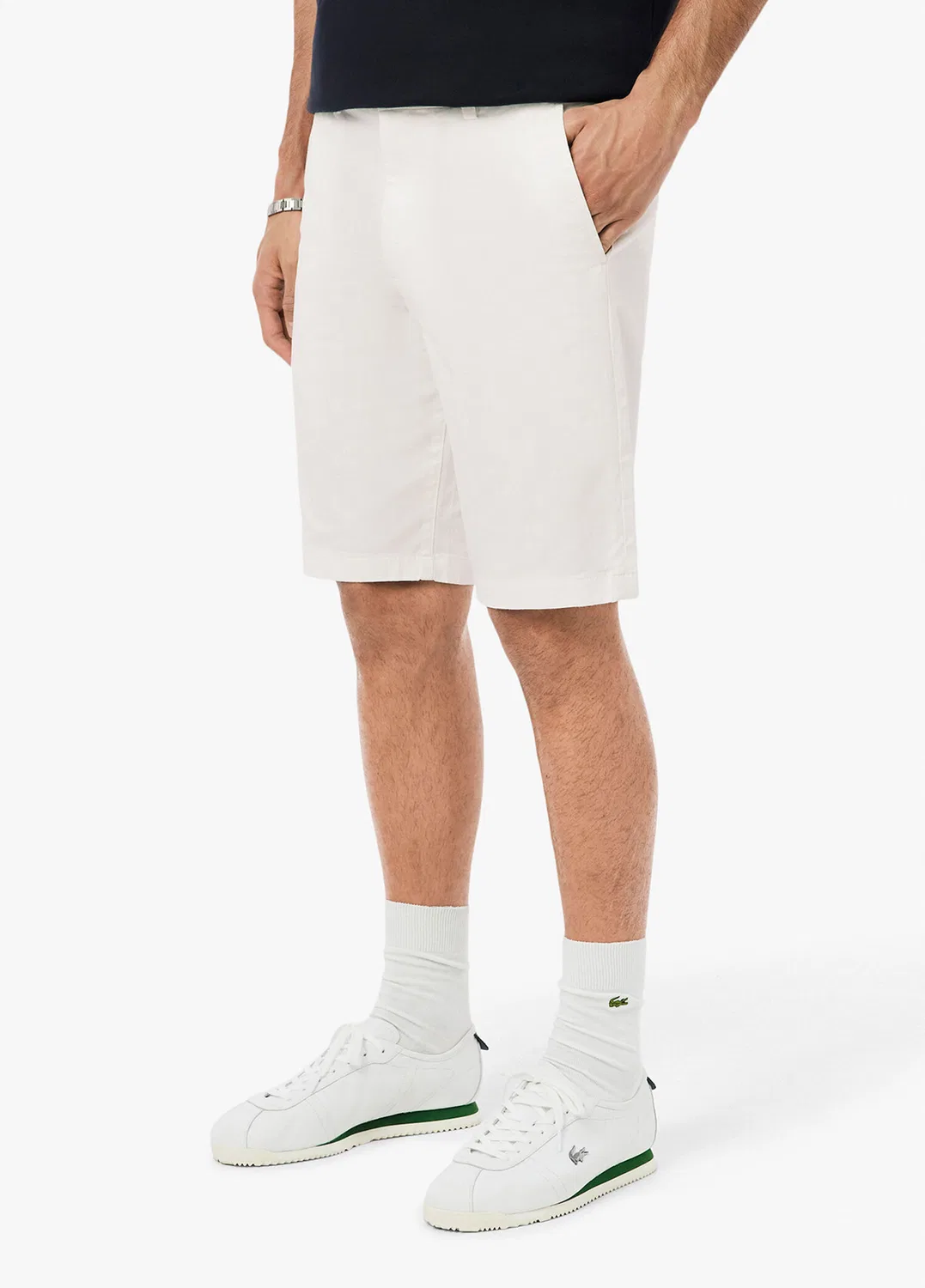Бермуды slim fit Lacoste, white — фото 3
