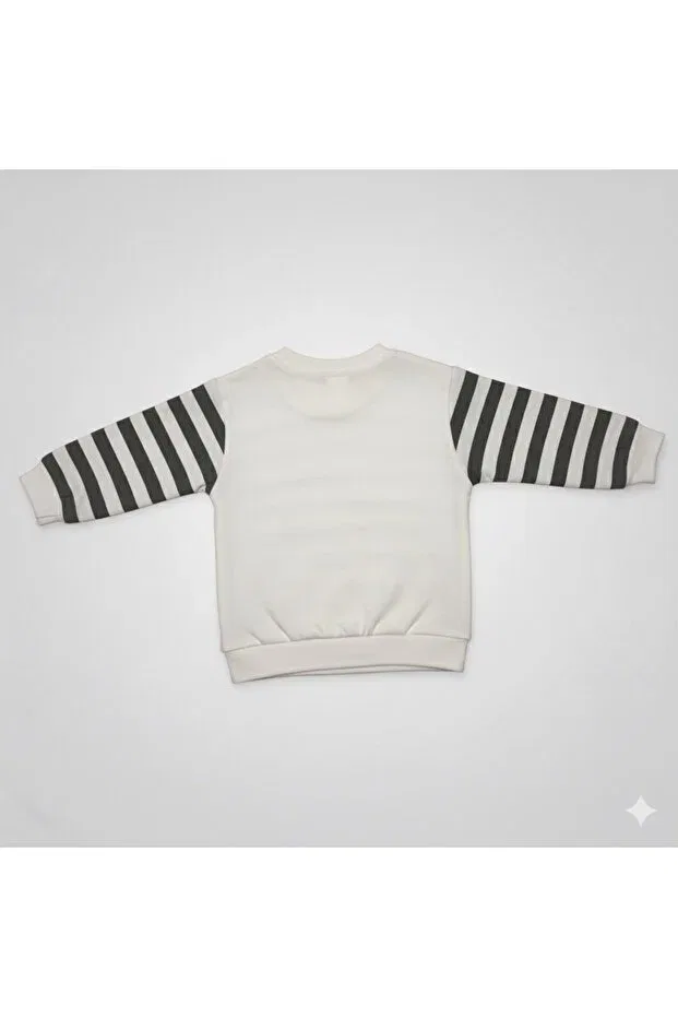 Детский комплект из футболки и брюк с принтом Khaki Striped Bear 2-Piece Set Karaca, Multicolor — фото 3