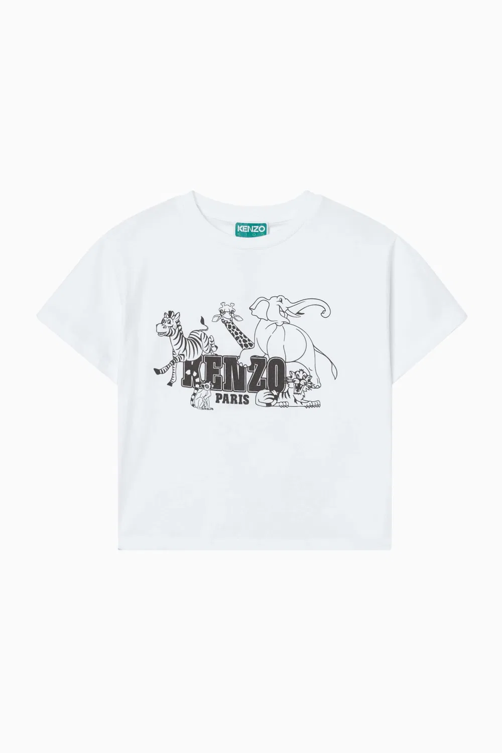 Футболка с принтом-логотипом из органического хлопка KENZO KIDS