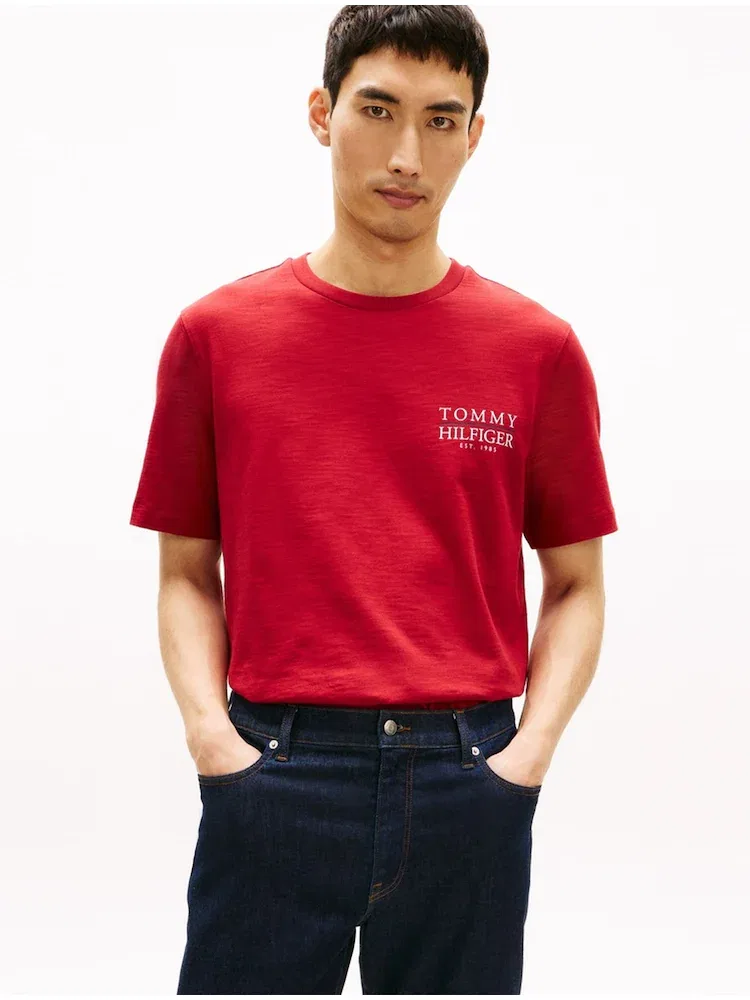 Футболка с логотипом Heritage Text TOMMY HILFIGER, Red