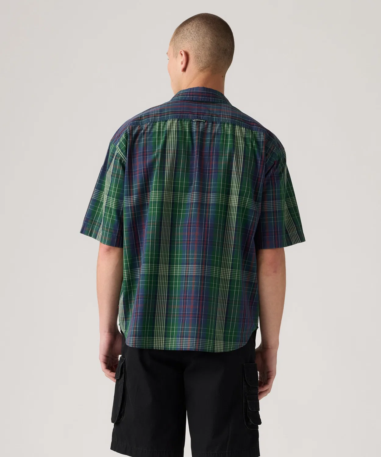 Мужская свободная рубашка с коротким рукавом, хлопковая, модель Rome Levi's, Green — фото 3