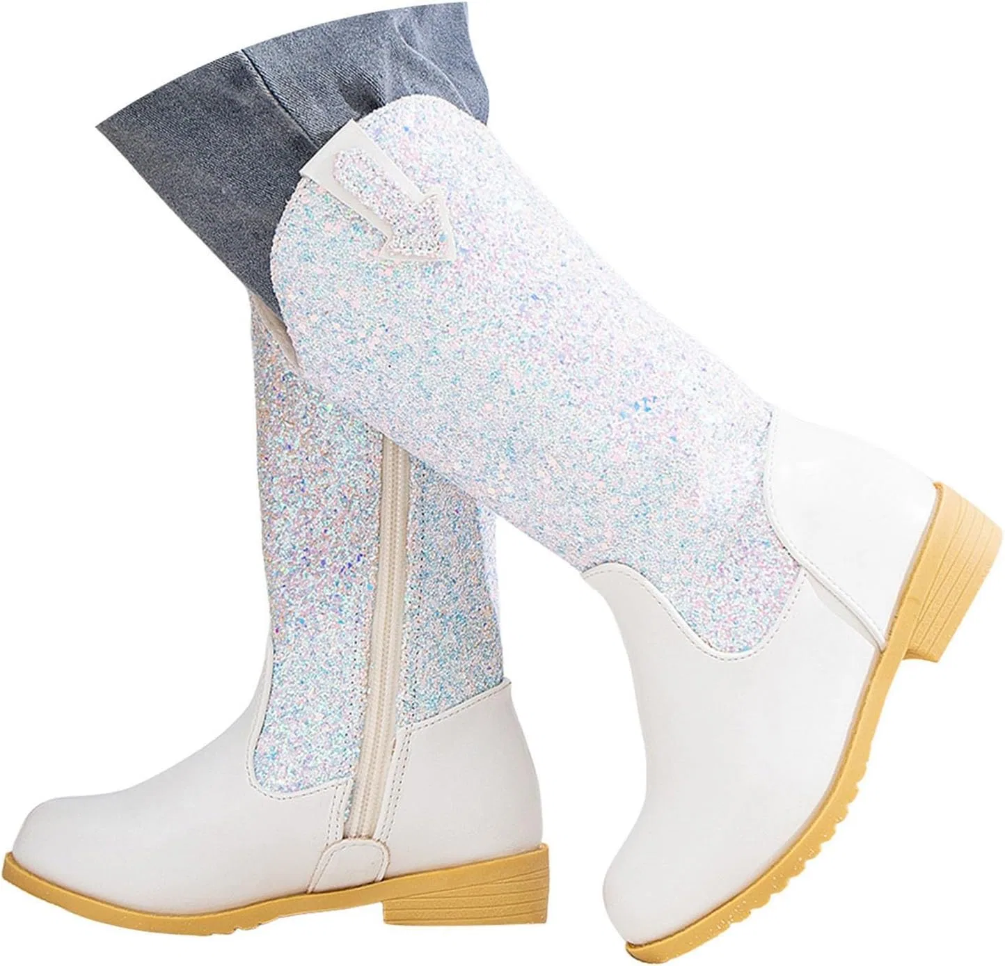 Детские сапоги для девочек с блестками, модель Glitter Cowgirl, White