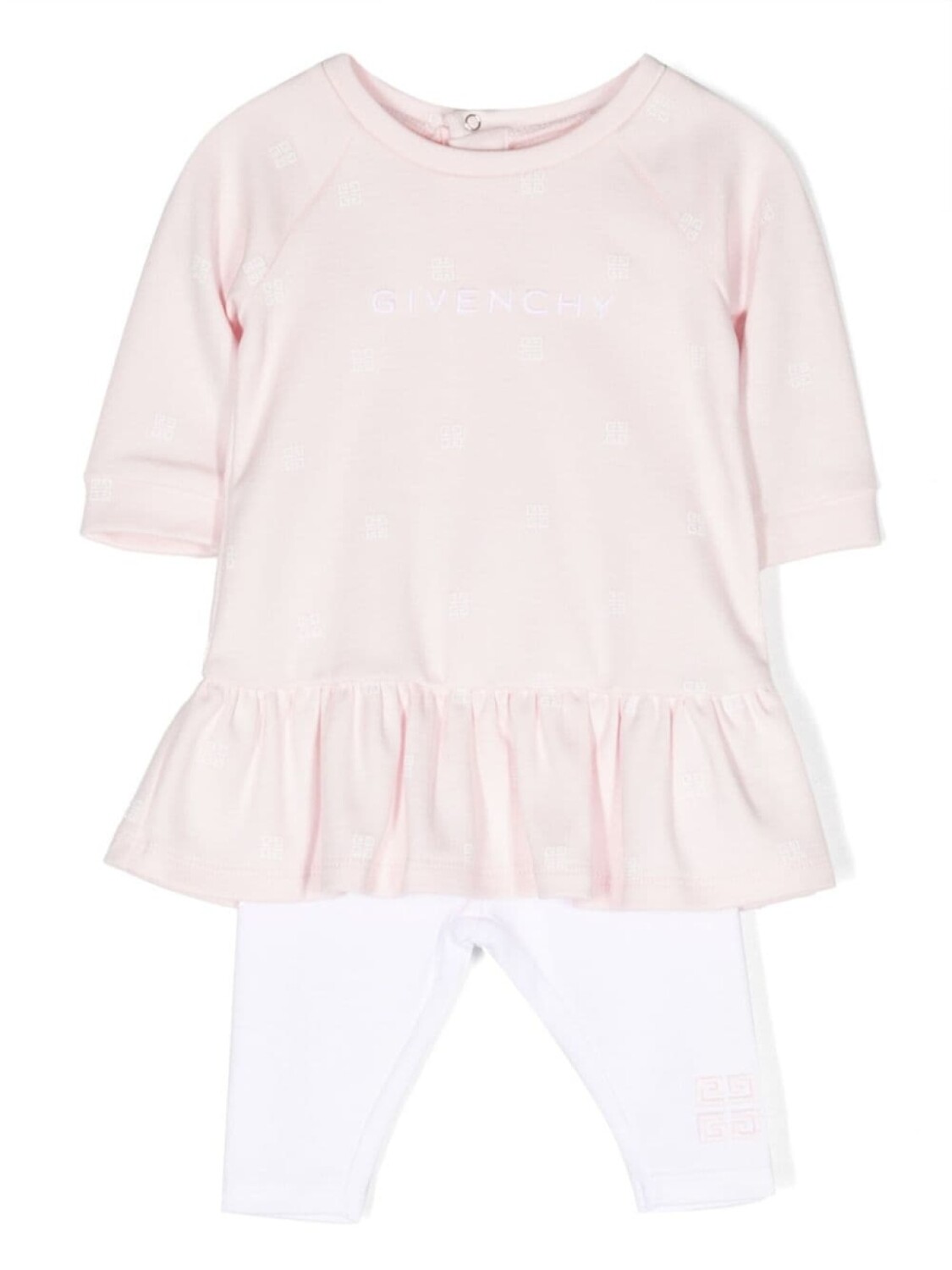 

Givenchy Kids комплект из платья и брюк с вышитым логотипом, розовый