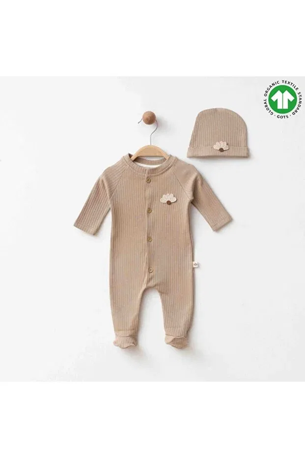 Детский комбинезон для новорожденных хлопковый Soft bear jumpsuit The Nest Kids, Beige — фото 3
