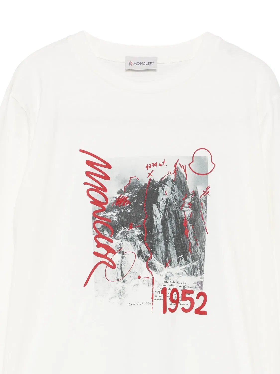 Футболка с длинными рукавами и графичным принтом Moncler Enfant, белый — фото 3