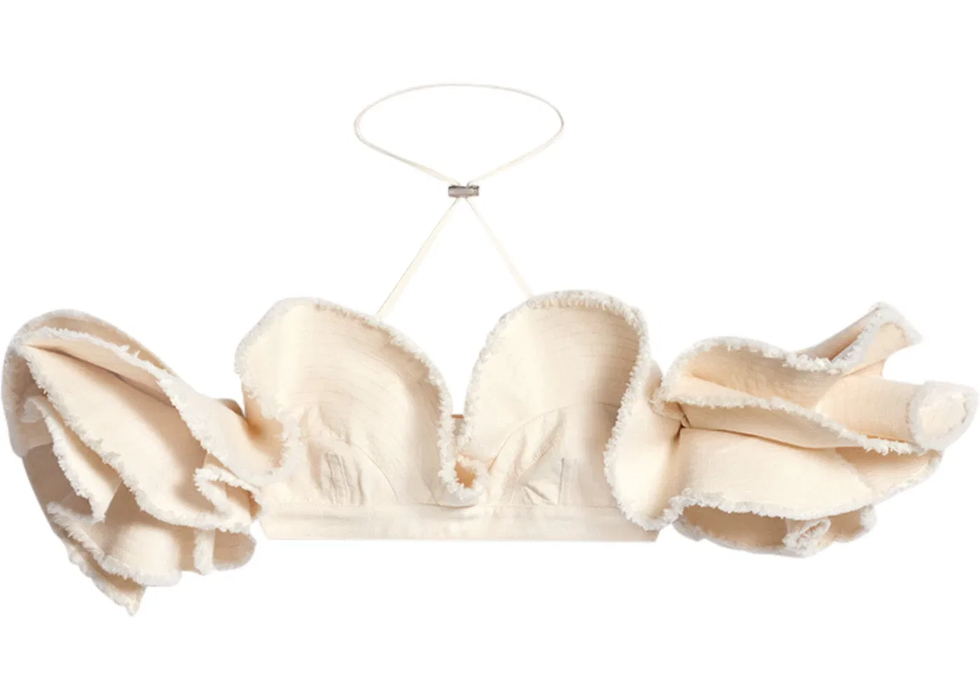Женский бюстгальтер с рюшами Jacquemus La Brassiere Artichaut, Off-White