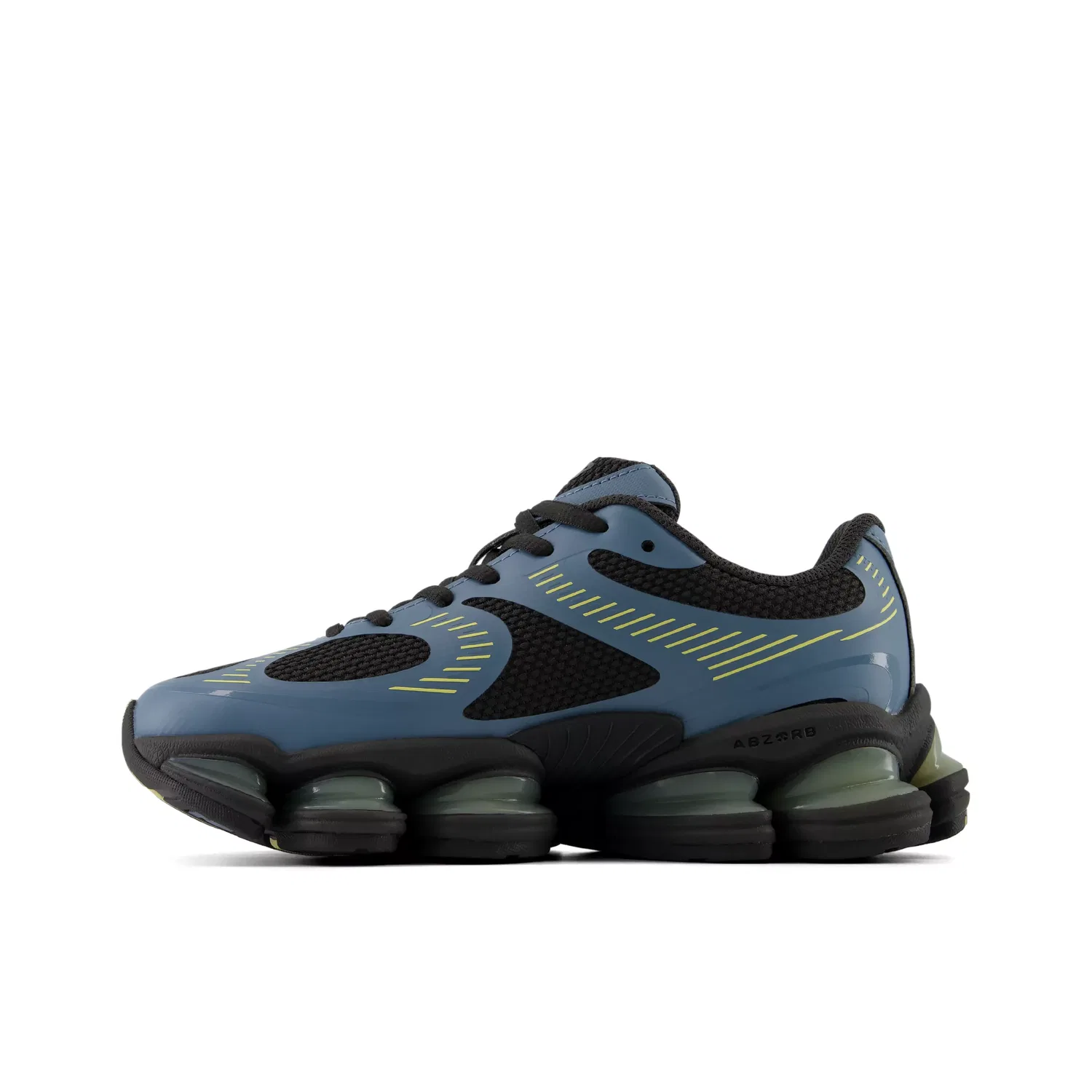 Детские кроссовки с шнуровкой 2000 Lace New Balance, Faded Black With Zinc Blue And Dawn Glow — фото 3