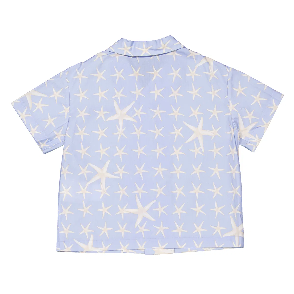 Рубашка для мальчиков с принтом Stella Marina, модель Stella Marina Cotton Poplin Shirt Young Versace, Azzurro/Avorio/Azzurro — фото 3