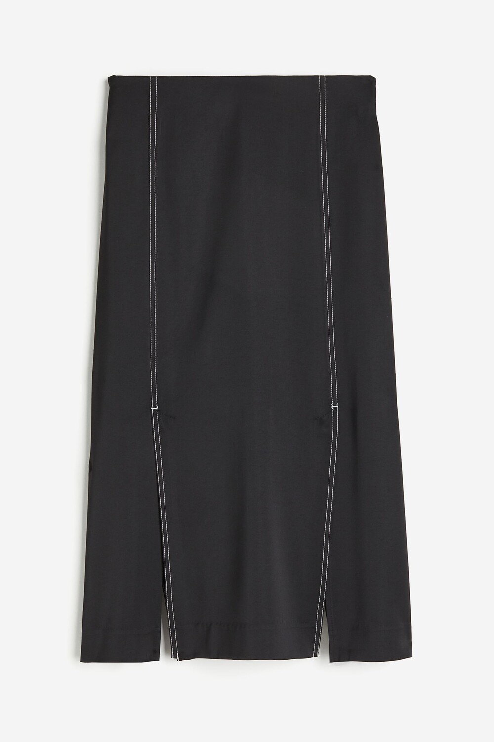 

Юбка H&M Satin With A Slit, черный