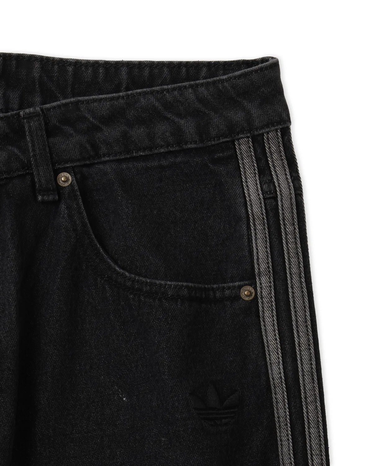 Мужские джинсы с принтом SST Denim Track Pants Adidas, Black — фото 4