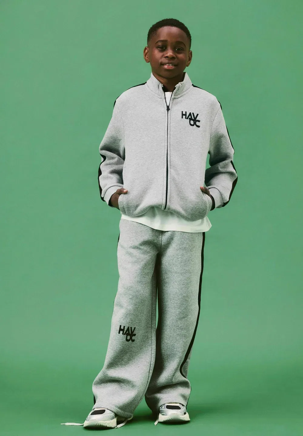 Кардиган прямого кроя - толстовка на молнии Name It, Grey Melange