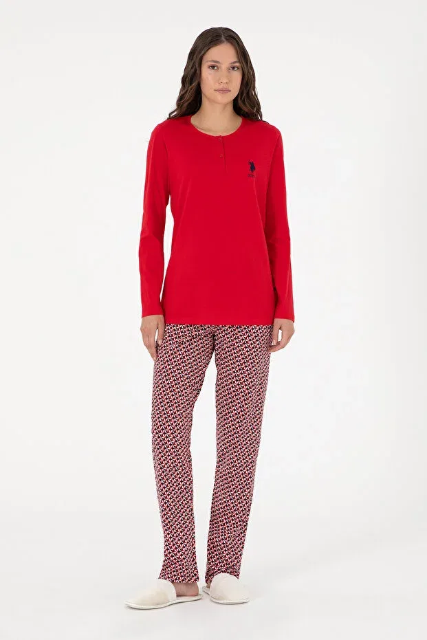 Женский комплект пижам с длинным рукавом U.S. Polo Assn., Red