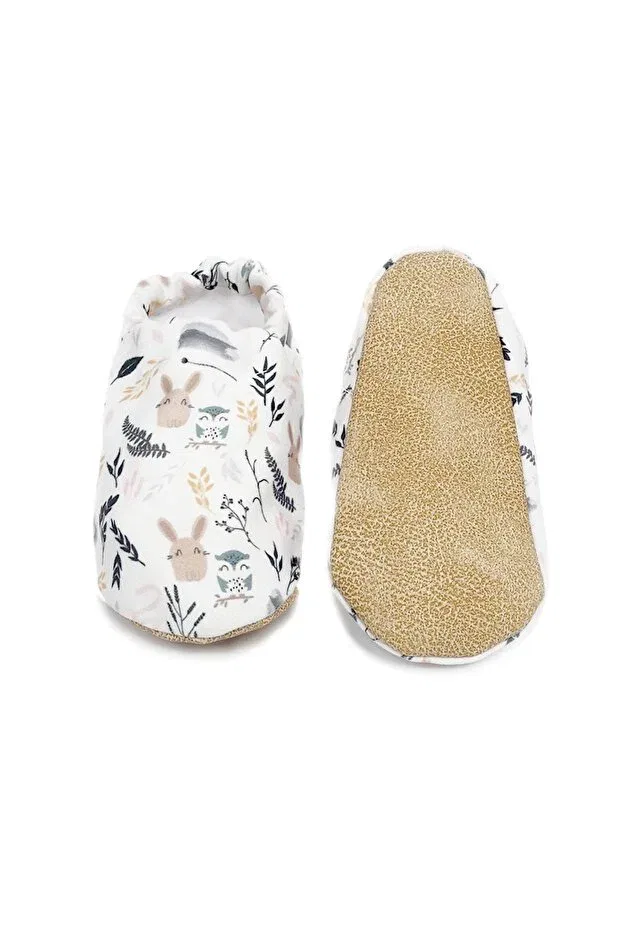 Детские пинетки для новорожденных с принтом Rabbit and owl Bunnybons, Patterned — фото 2