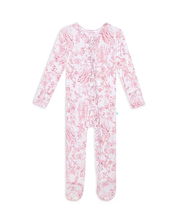 Детский слитный комбинезон для новорожденных с длинным рукавом Antoinette Ruffled Footie Posh Peanut, белый