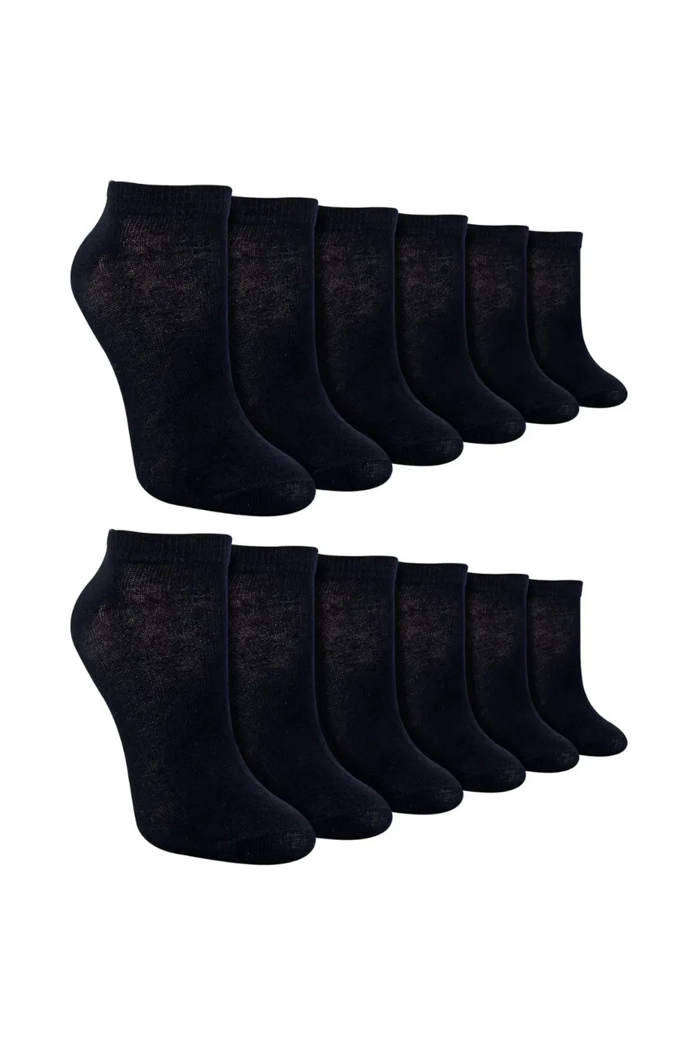 Детские носки-невидимки из бамбука 12 пар Sock Snob, Black
