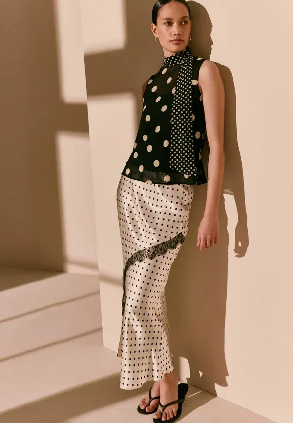 Блуза с узором в горошек Blouse Next polka dot, черный