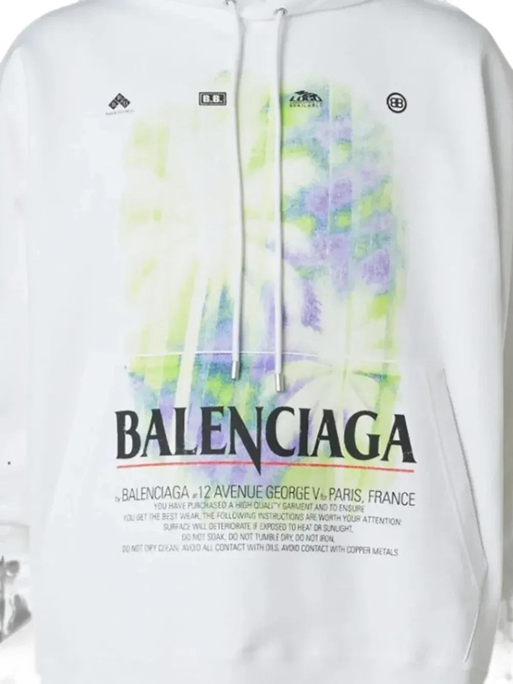 Худи с графическим принтом Balenciaga, белый — фото 3