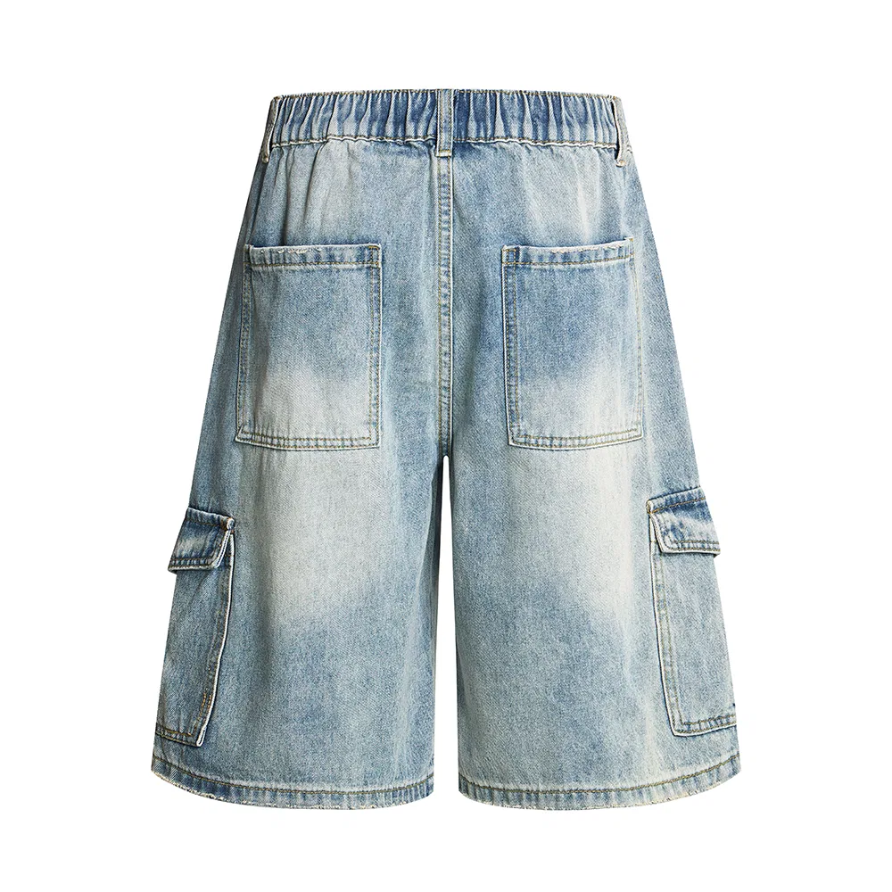 Детские джинсовые шорты прямого кроя Unisex Moderate Straight Fit, PAL ONGACO, Light Blue — фото 3