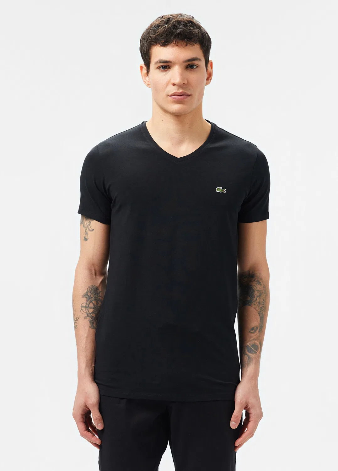 Футболка с V-вырезом Lacoste, черный