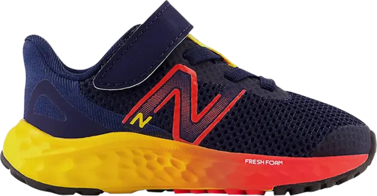 Кроссовки New Balance Fresh Foam Arishi v4 Bungee Lace Toddler 'Navy Red Egg Yolk', синий — фото 2