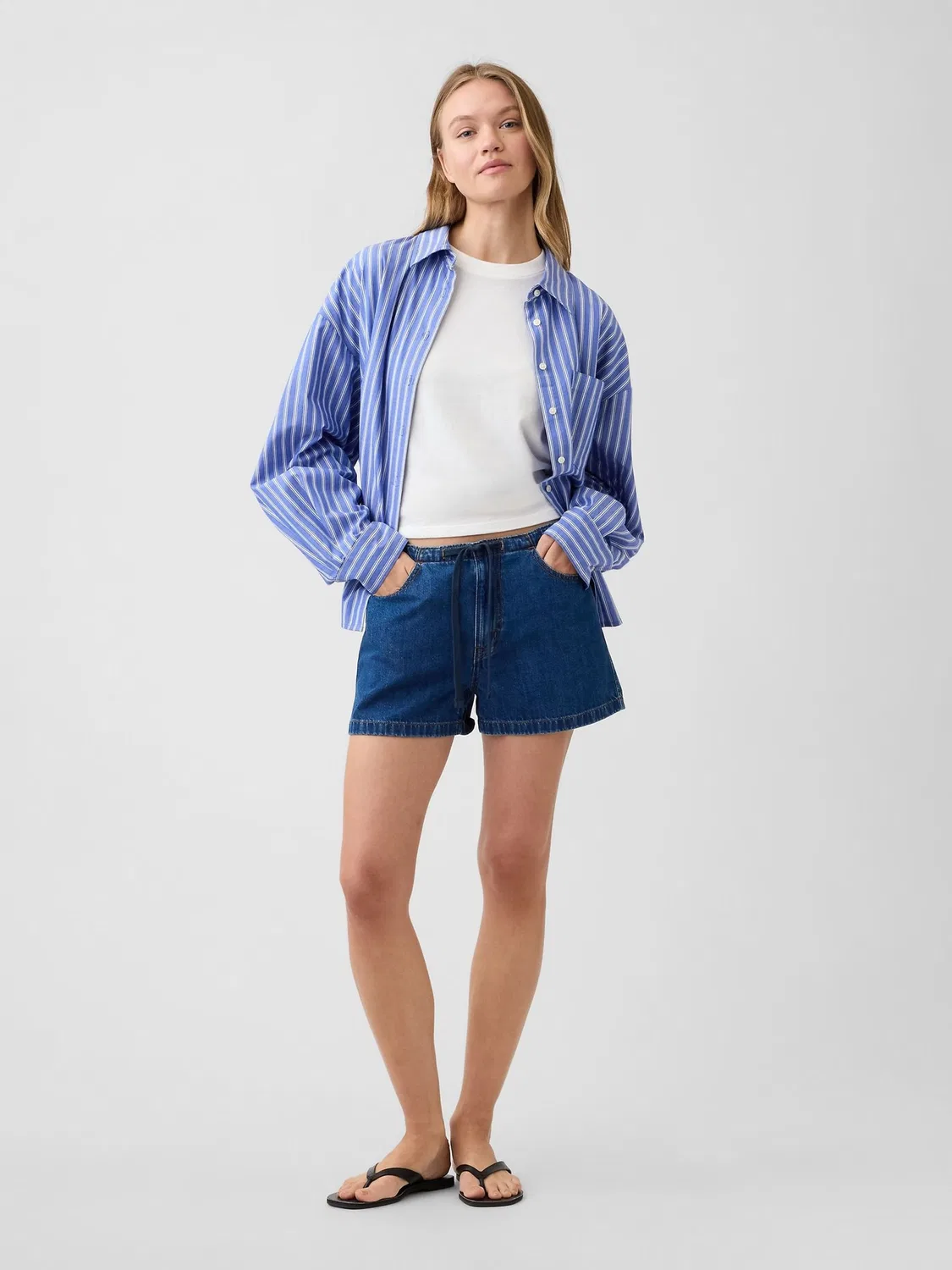 Шорты джинсовые, темная индиго Gap, Dark Wash — фото 3