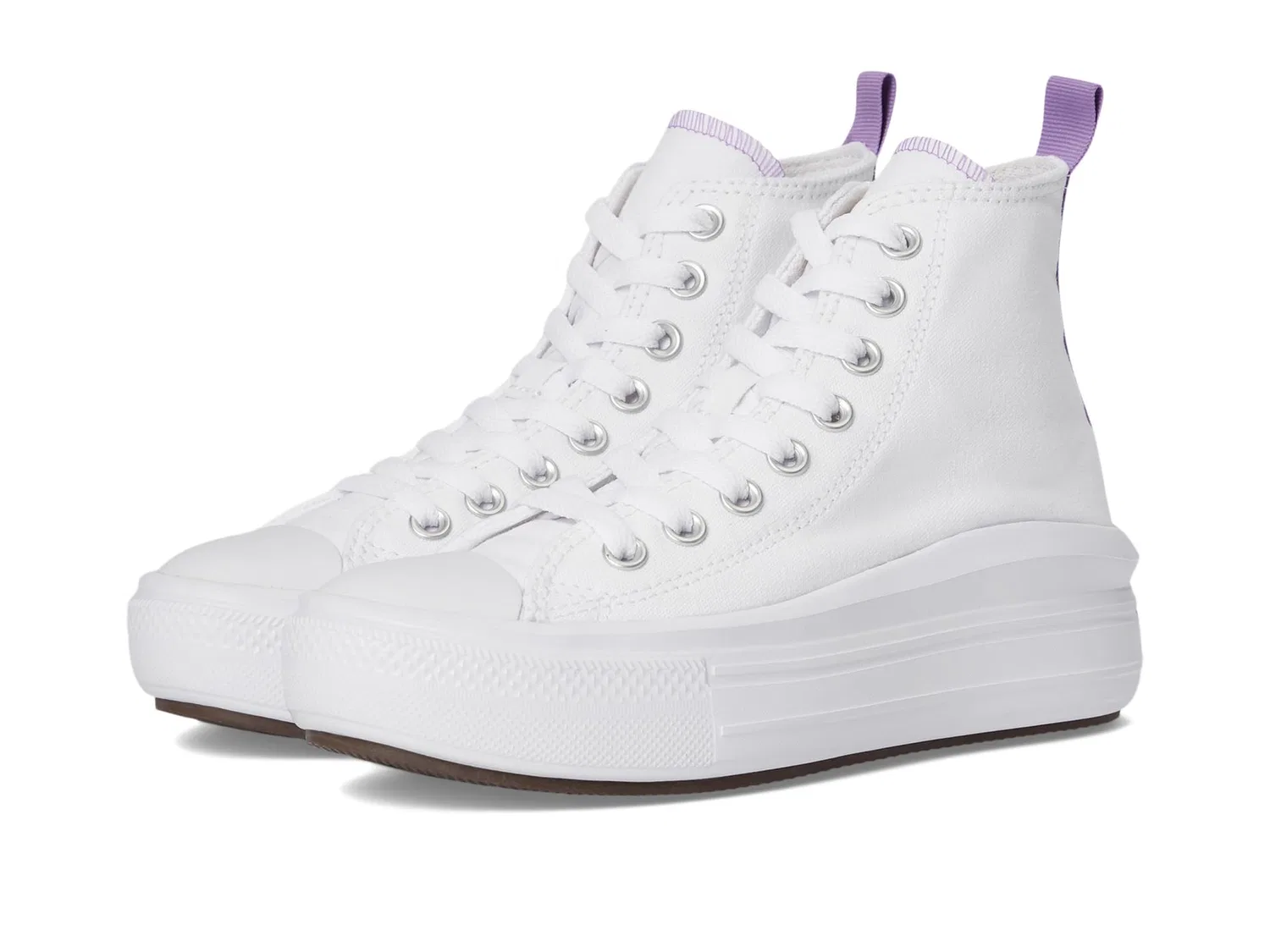 Детские кроссовки для девочек на платформе Chuck Taylor All Star Move Platform Converse, White Purple Pixel