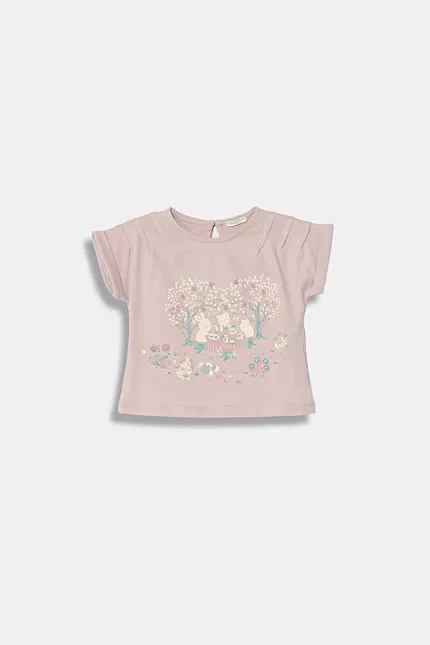 Футболка с коротким рукавом для детей хлопковая United Colors of Benetton, розовый