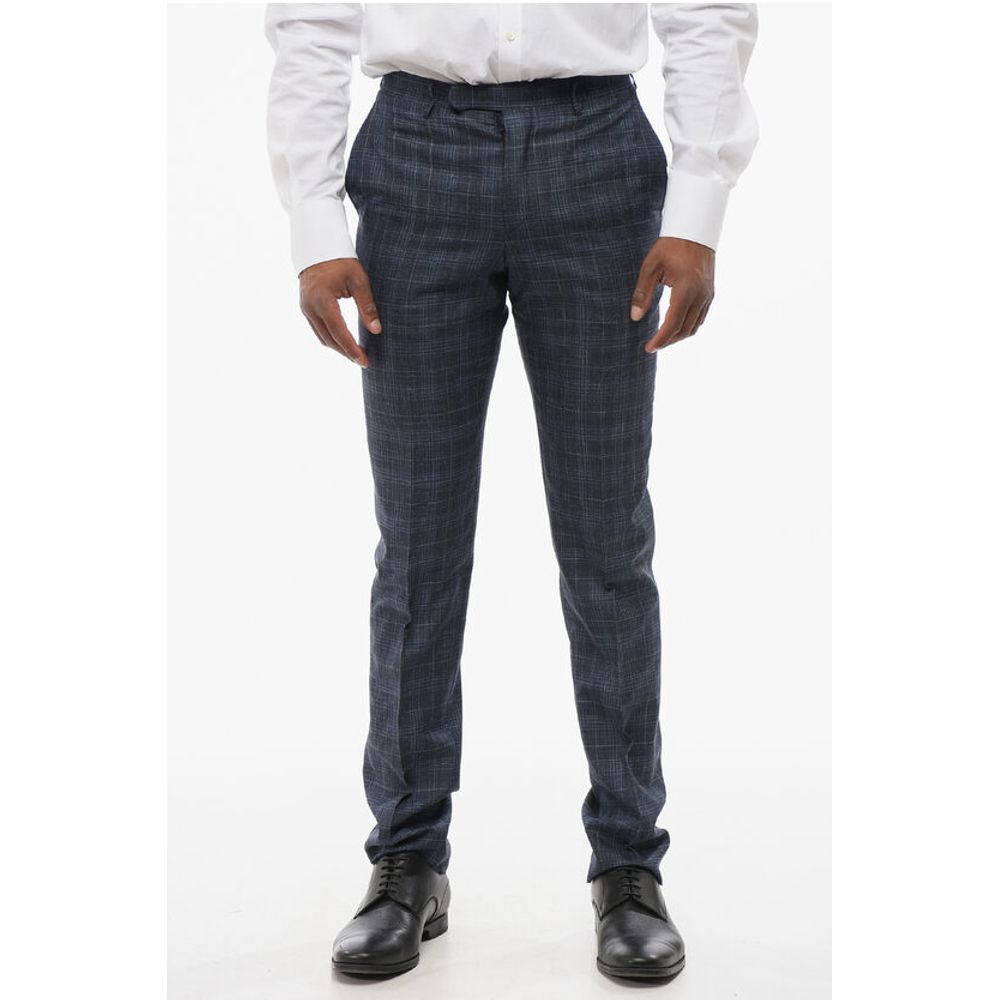 

CC COLLECTION Клетчатые брюки из смесового шелка Corneliani, Blue