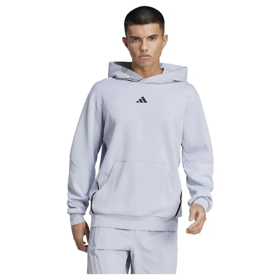 Мужской свитшот с капюшоном Adidas D4T Hoodie, Серый — фото 2