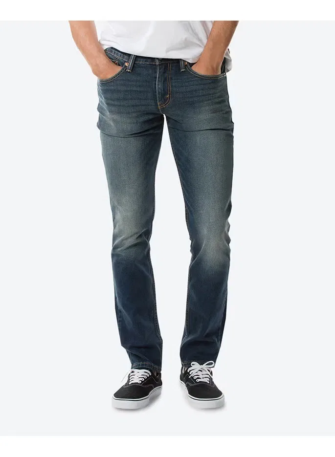 Джинсы-слим с потертостями Slim stretch ama canyon Levi'S, темно-синий