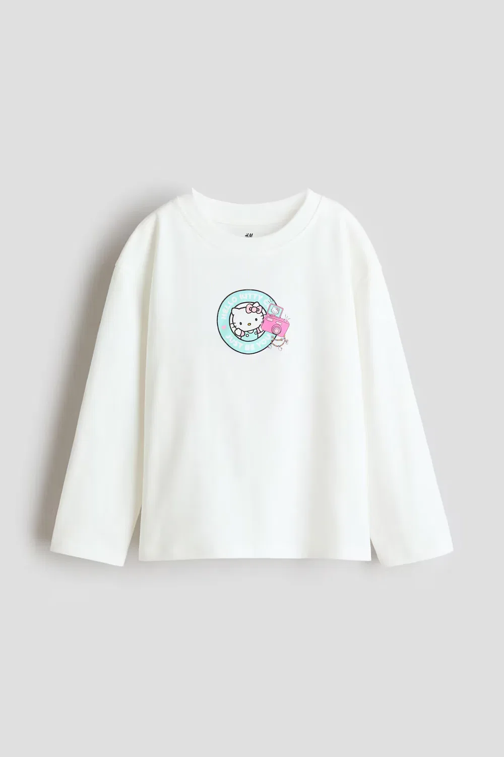 Рубашка с длинными рукавами и принтом H&M, Cremefarben/Hello Kitty