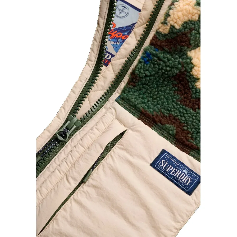 Женская куртка стеганая с флисом Fleece Onion Quilt Hybrid Superdry, Beige — фото 4