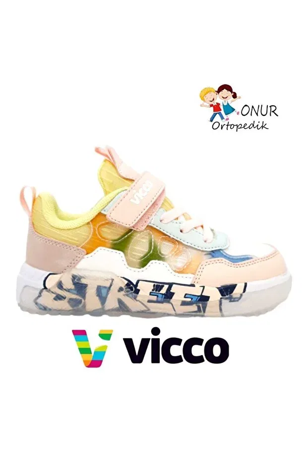 Детские кроссовки для девочек с ортопедической стелькой Vicco, Powder