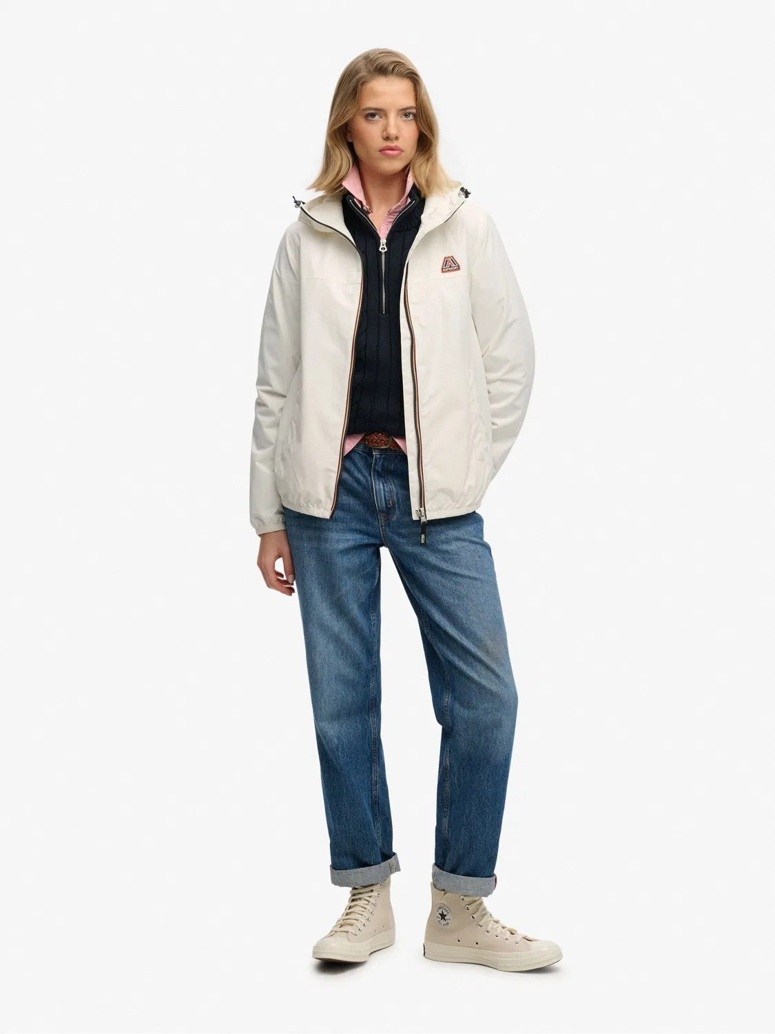 Ветровка Essential Tri Windbreaker, свободная посадка Superdry, белый — фото 4
