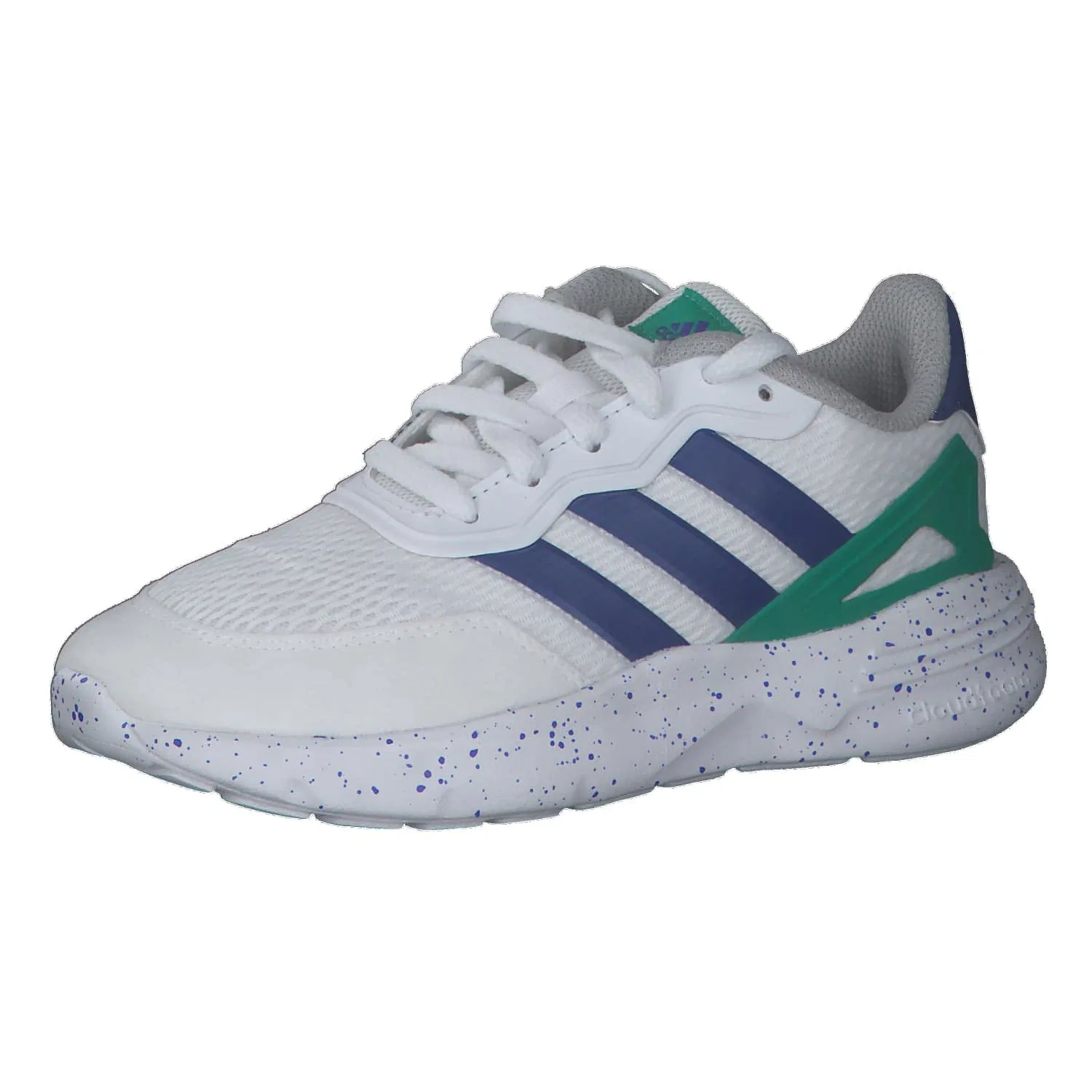 Детские кроссовки с шнуровкой Nebzed Lifestyle Lace Running Shoes Adidas, Cloud White Team Royal Blue Core Green