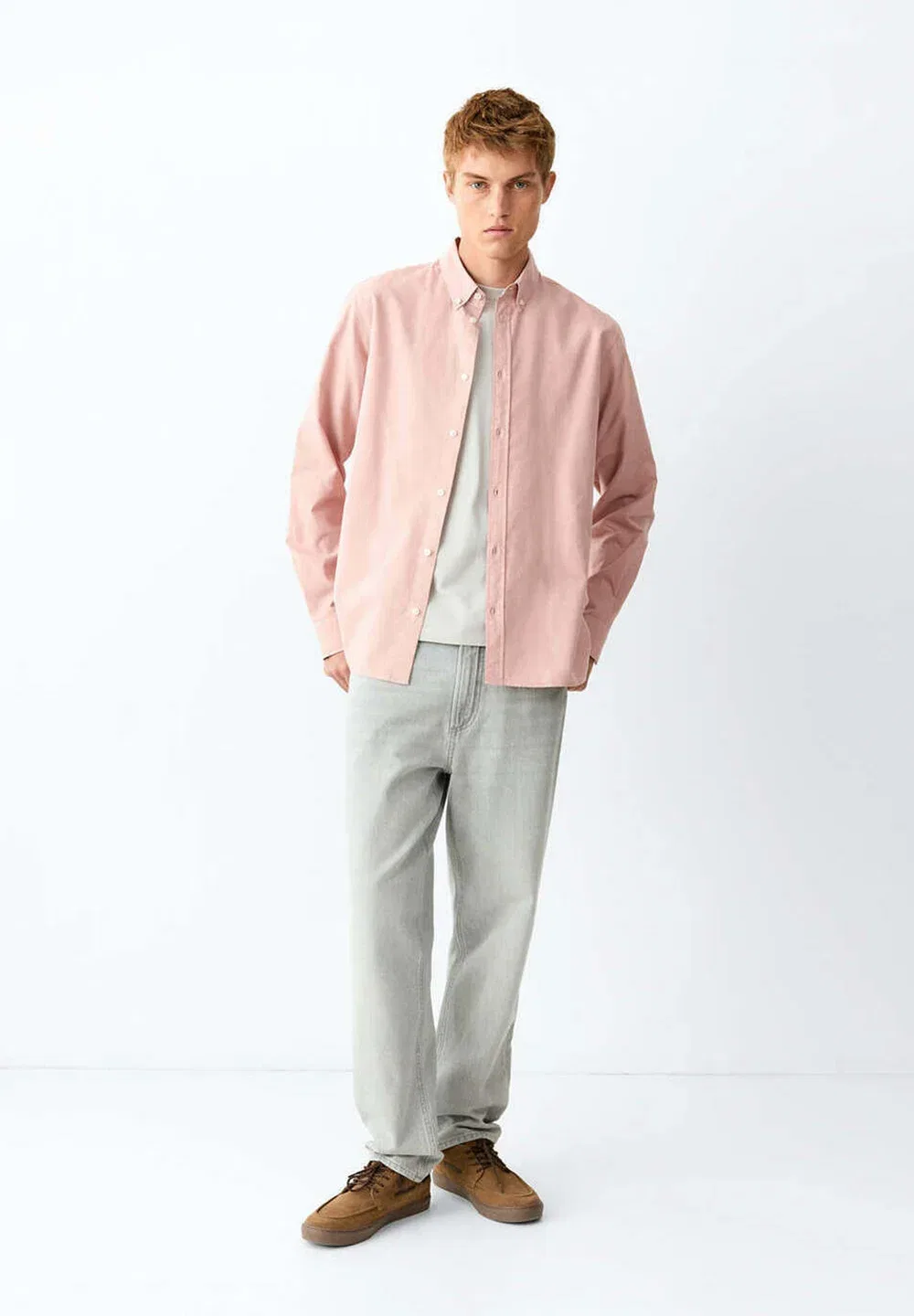 Подростковая - рубашка Mango Kids, Light Pink — фото 2