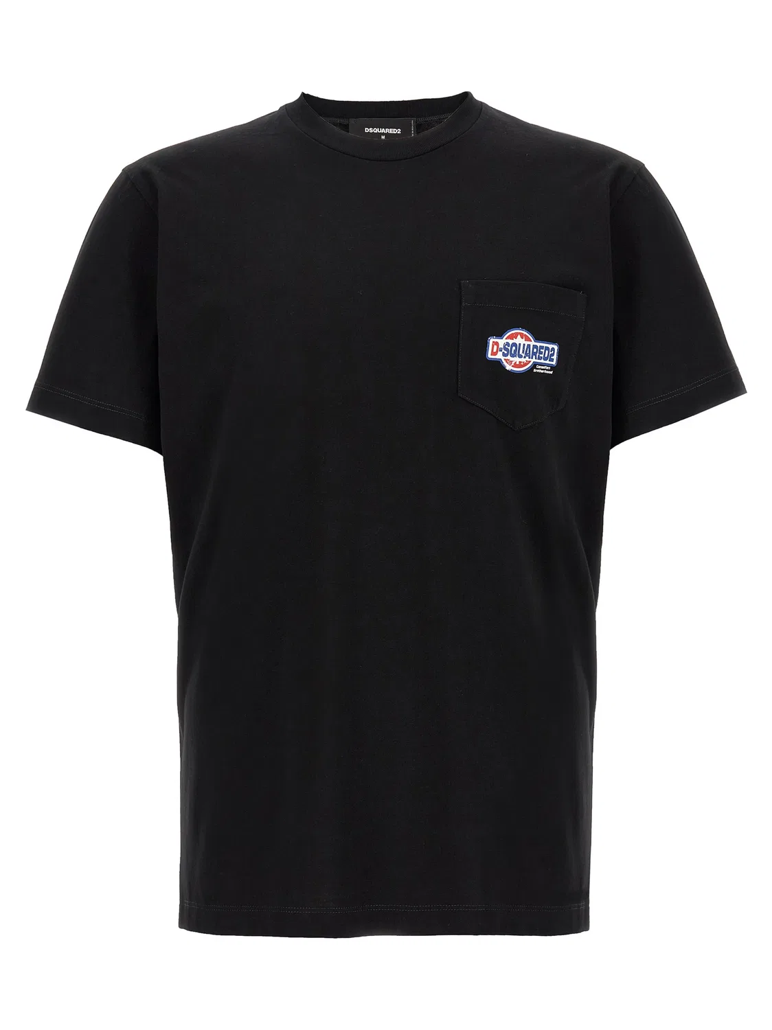 Мужская футболка с принтом Black Cotton T-Shirt Dsquared2, Black