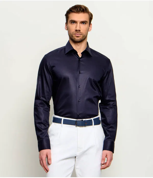Мужская рубашка slim fit H-HANK-K-C3-261 BOSS, Blu Marino